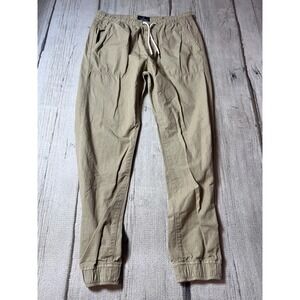 American Eagle Joggers Mens Medium Tan Ripstop Elastic Waist Drawstring